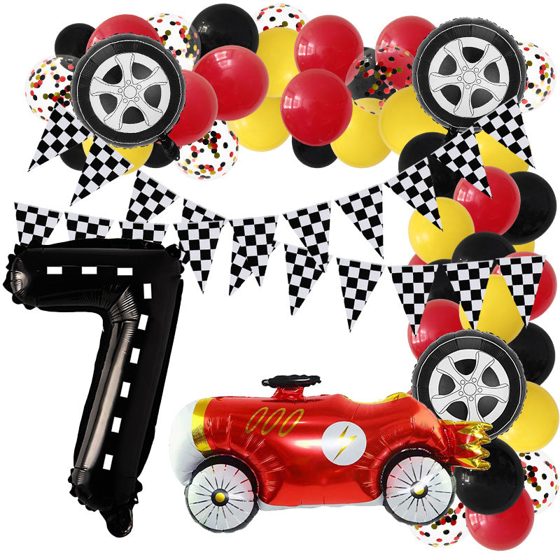Racing Theme Classic Car Foil Balloon Set Birthday Party Decoration 11