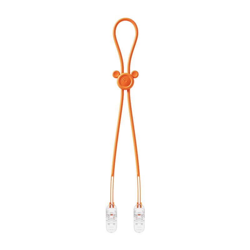 Silicone Baby Teether Anti Loss Rope with Clip 42.5cm 16
