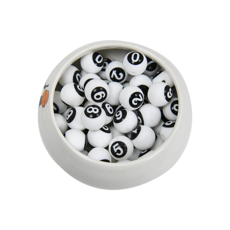50pcs 15mm Silicone Number Beads Printed Design