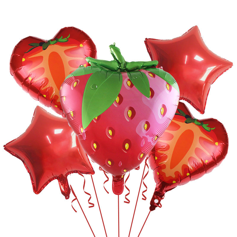 Summer Fruit Foil Balloons Birthday Party Decoration Set 5pcs 13