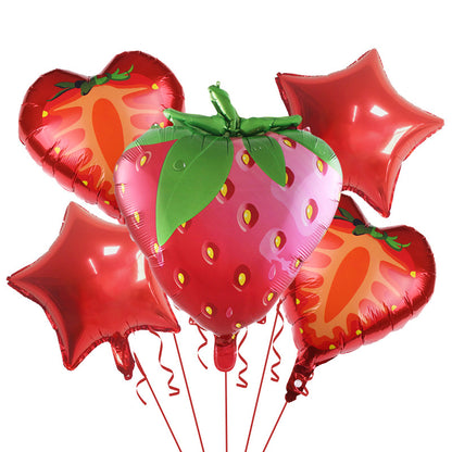 Summer Fruit Foil Balloons Birthday Party Decoration Set 5pcs 13