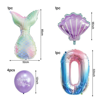 Mermaid Foil Balloon Set Birthday Party Decoration 2