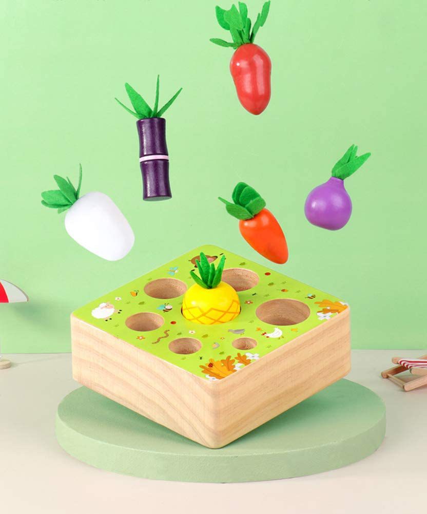 Wooden Farm Animal Puzzle Montessori Toy for Toddlers 15cm 5