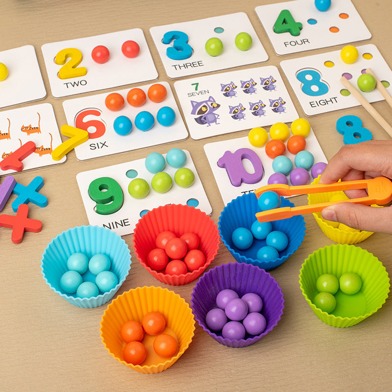 Wooden Number Pairing Montessori Toys Educational Sorting Toy 2