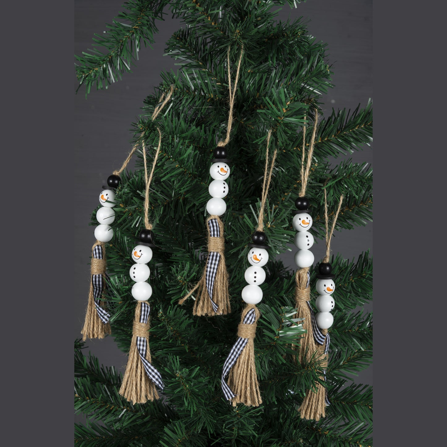 20mm Christmas Snowman Wooden Beads Schima Wood Holiday Craft 4