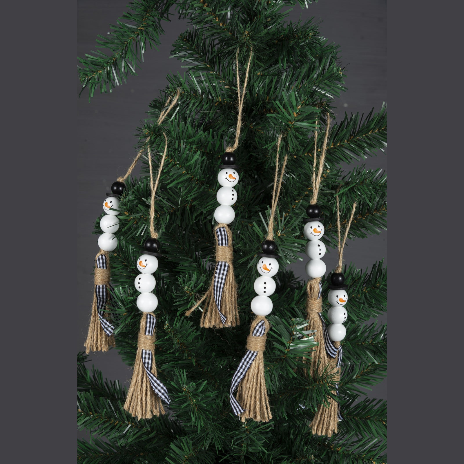20mm Christmas Snowman Wooden Beads Schima Wood Holiday Craft 4