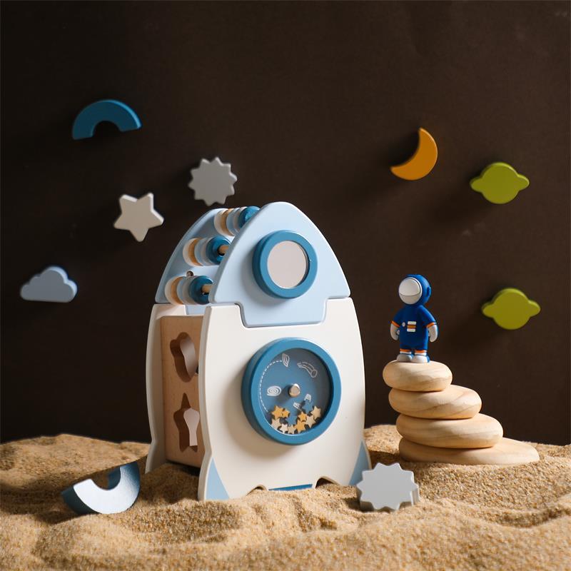 Wooden Rocket Building Blocks Educational Toy 4