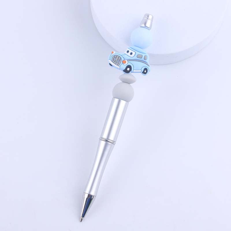 Cartoon Car Silicone Beaded Pens Handmade Office School Supplies Gift 4