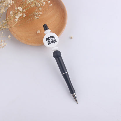 Heart Animal Silicone Beaded Pens Handmade Office School Supplies 12