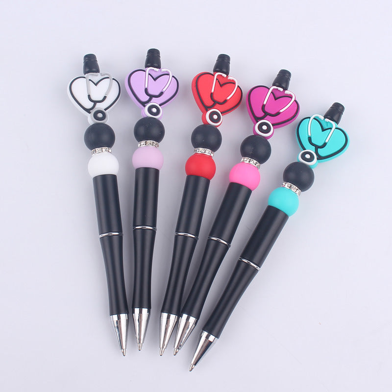 Black Butterfly Silicone Beaded Pens Handmade Novelty Pen Gift