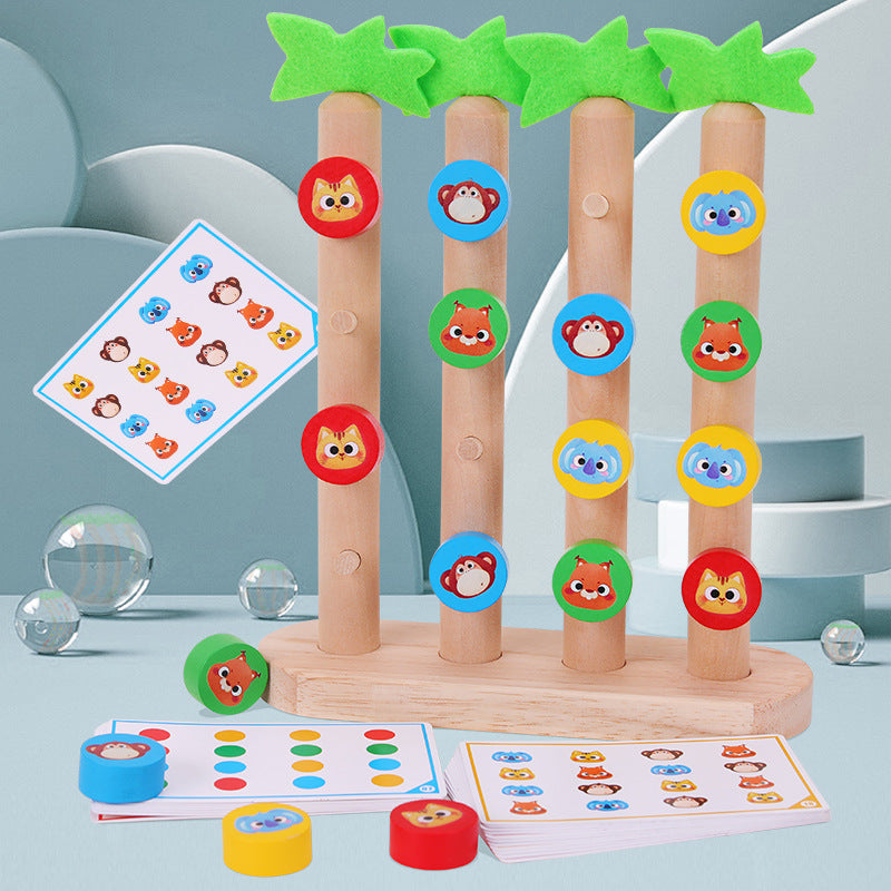 Wooden Color Sorting Montessori Toys Animal Pairing Game 2