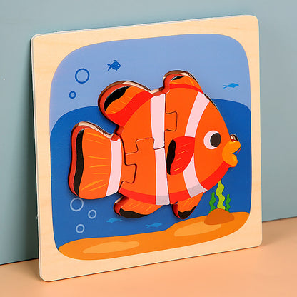 Wooden 3D Animal Puzzle Educational Toy for Kids 15cm 10