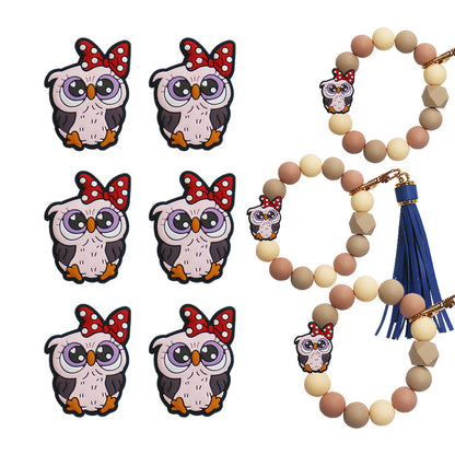 Silicone Focal Beads Animal Tiger Owl Cat Lion Sheep Giraffe Shapes 2