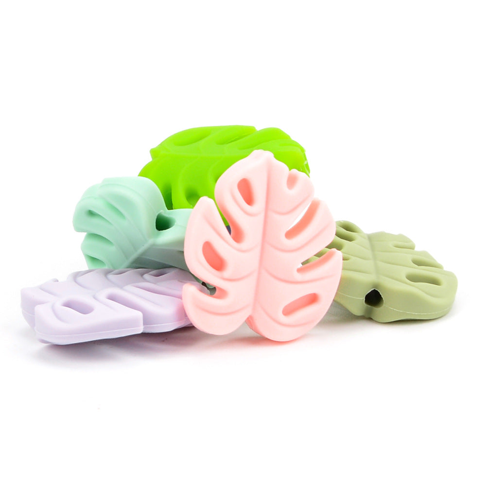 20pcs Silicone Focal Beads Leaf Shape Cutout Design 4