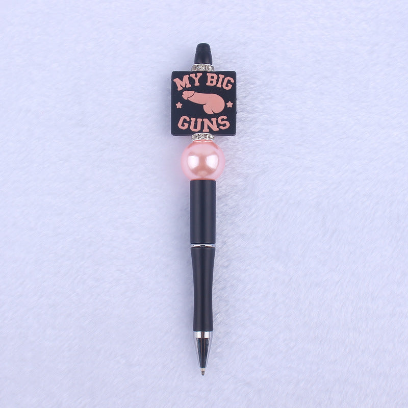 Cartoon Pattern Silicone Beaded Pens Ballpoint Pen DIY Craft Supplies 10