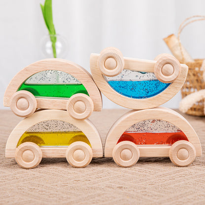Wooden Building Blocks Trolley Educational Toy for Kids 2
