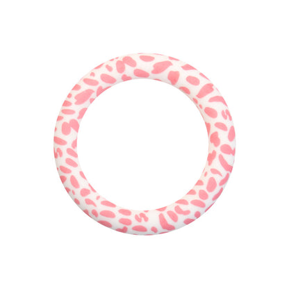 65mm Printed Silicone Beads Rings Multi Color Design 35
