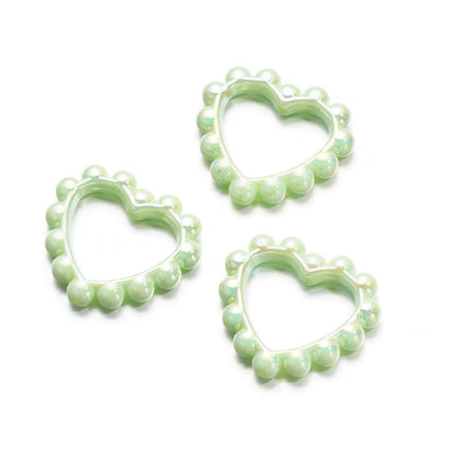 10Pcs 39x43mm Solid Color Plated Love Circle Acrylic Beads 8