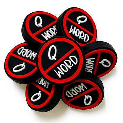 20Pcs Silicone Focal Beads Q Word Red Circle Sign