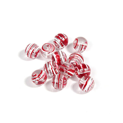 10pcs 16mm Striped Round Acrylic Beads for Jewelry Making 10