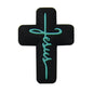20pcs Silicone Focal Beads Jesus Cross Printed Text Design 3