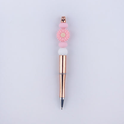 Daisy Flower Silicone Beaded Pens Colorful Handmade Gift 7