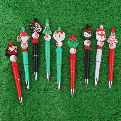Christmas Silicone Beaded Pens Santa Claus Snowman Tree Holiday Gift