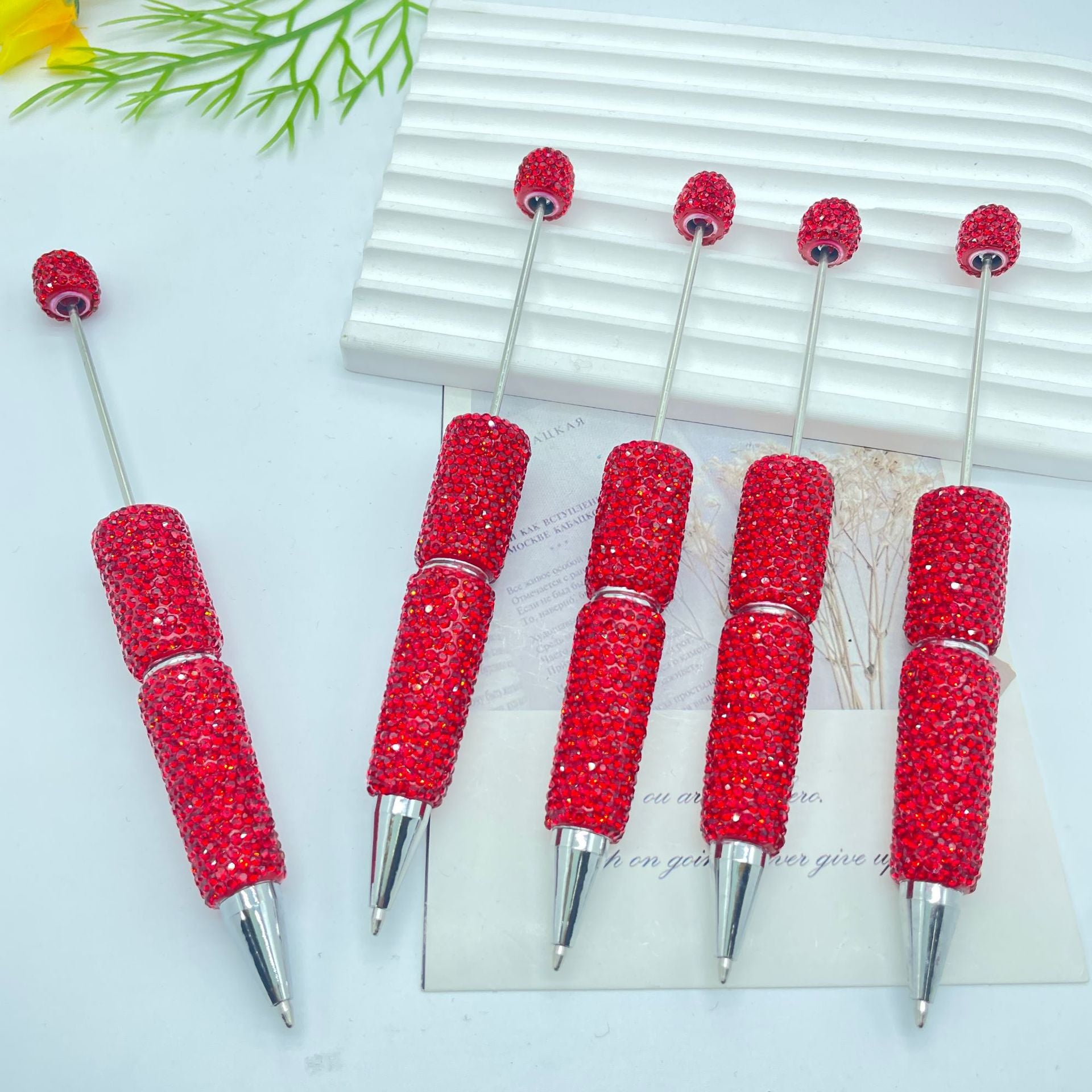 Full Solid Color Rhinestone Beadable Ballpoint Pens DIY Craft Supplies 7