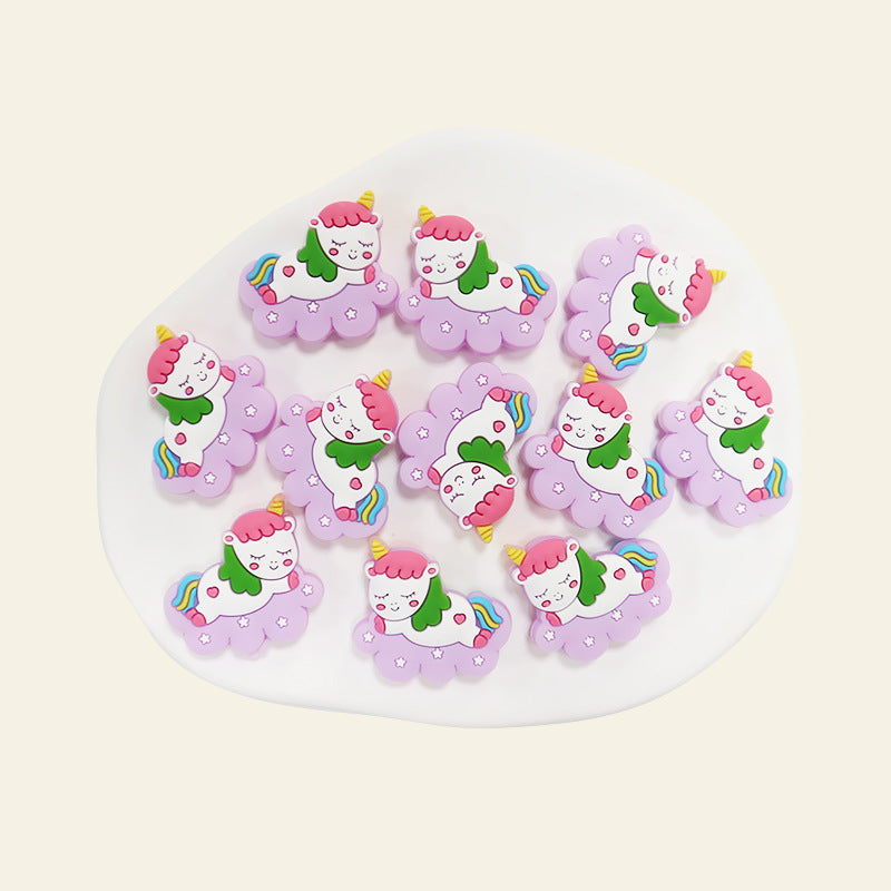 Silicone Focal Beads Cloud Unicorn Sleeping Pose on Cloud 12