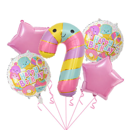 Cute Ice Cream and Candy Foil Balloon Set Birthday Party Decoration 5pcs 8