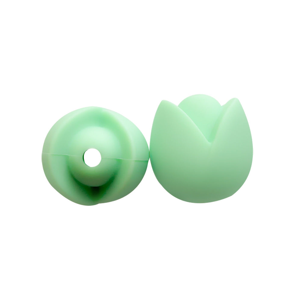 10pcs Silicone Focal Beads Lotus Diy Necklace Ornament 34