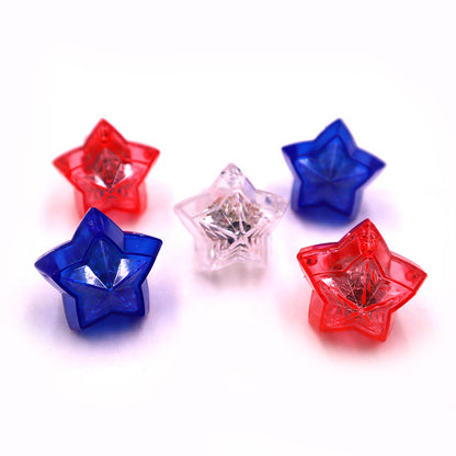 Five-Pointed Star LED Light Up Rings US Independence Day 24pcs 7