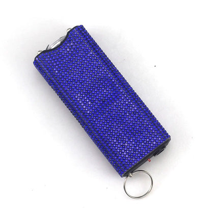 Self Defense Rhinestone Flashlight Electric Shock Keychain 19