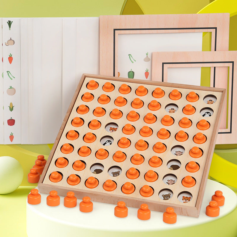 Wooden Memory Chess Montessori Toys Educational Toy 3