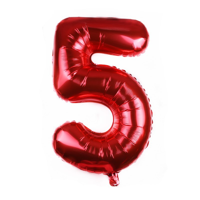 Medium Number Foil Balloons 32 Inch Aluminum 5pcs 11