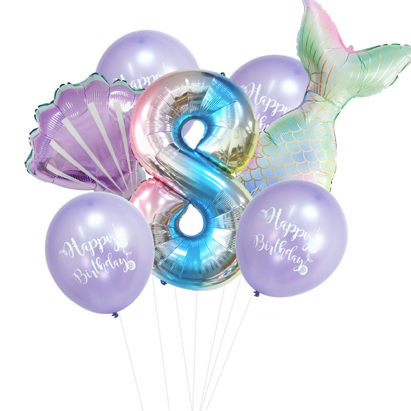 Mermaid Foil Balloon Set Birthday Party Decoration 11