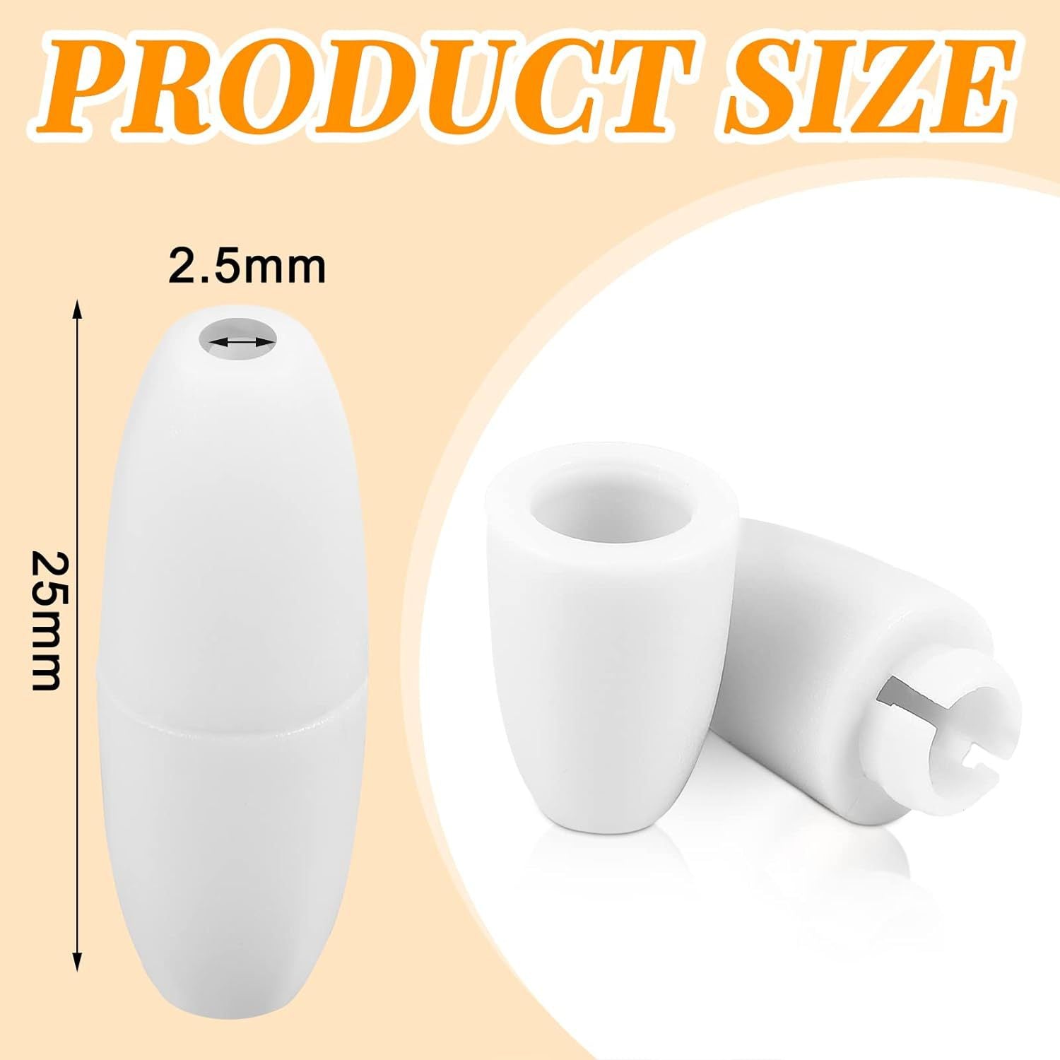 100pcs Food Grade PP Breakaway Safety Clasps Bead Barrel Connectors 4