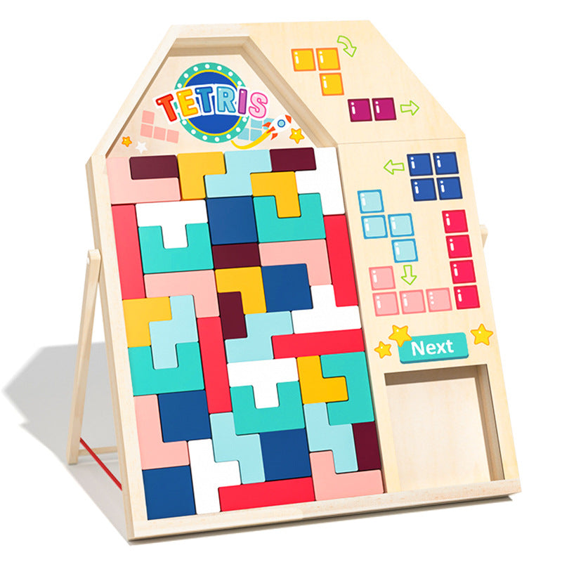 Wooden Tetris Montessori Toys Educational Puzzle for Kids