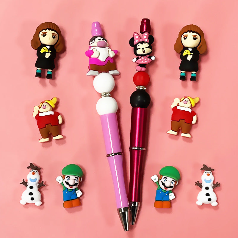 20Pcs Silicone 3D Focal Beads Mini Dwarfs with Pointed Hats 2