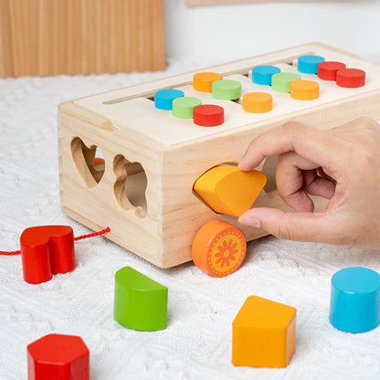 Wooden Shape Pairing Montessori Toys for Toddlers 24.5cm 3