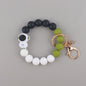 Astronaut Silicone Bead Wristlet Keychain with Key Ring 11