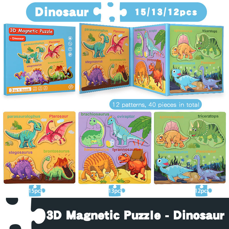 Children's Magnetic Animal Engineering Vehicles Puzzle Toys Wholesale