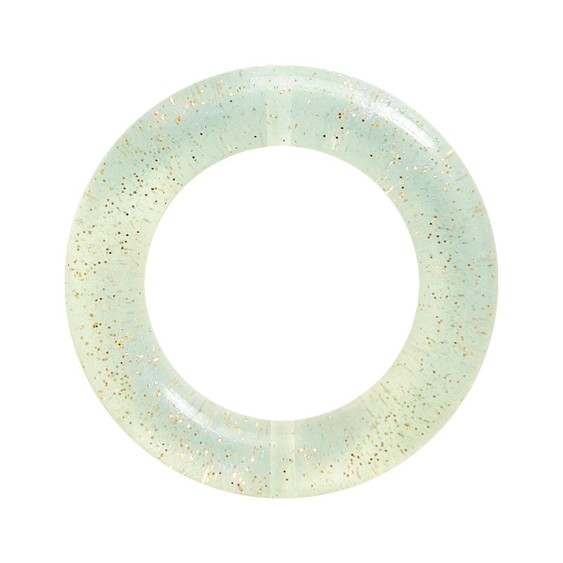 10pcs Circle Love Heart Silicone Beads Glitter Finish 9