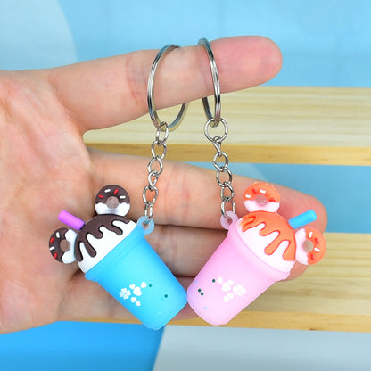 Milk Tea Soft Rubber Keychain Cute Drink Charm 2