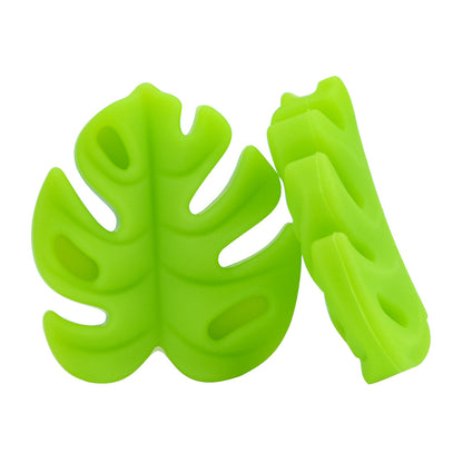 20pcs Silicone Focal Beads Leaf Shape Cutout Design 7