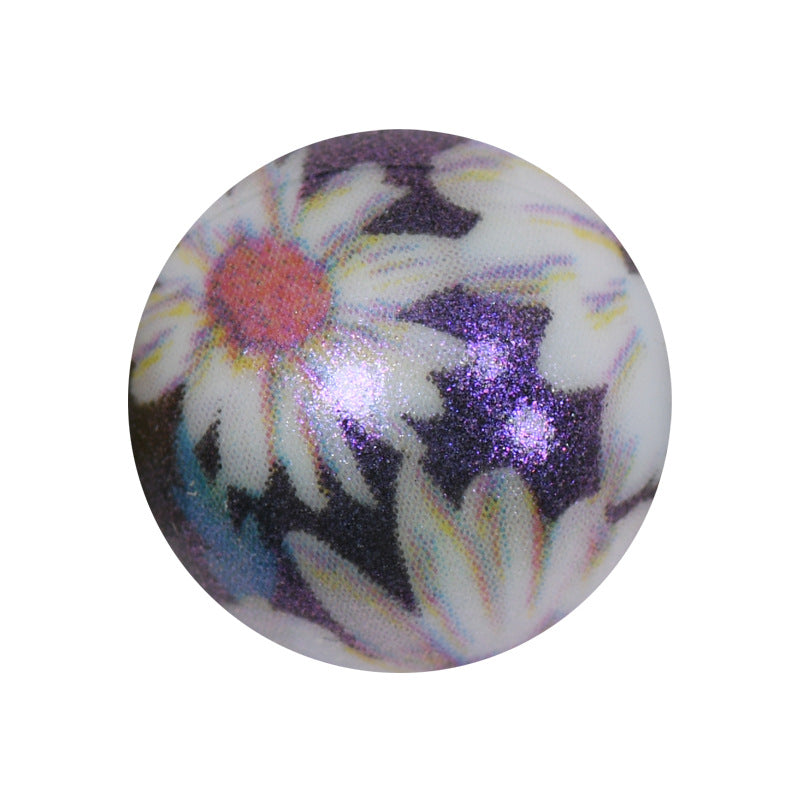 50pcs 15mm Color Reflect Changing Printed Silicone Beads 22