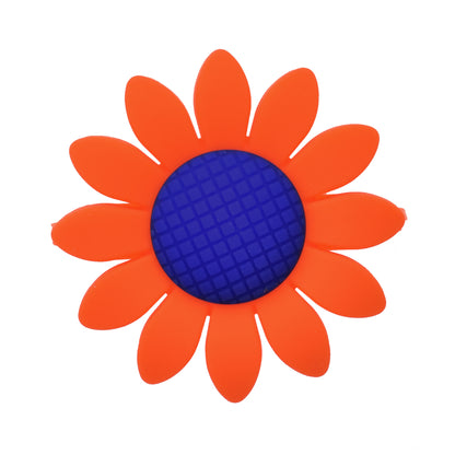 20pcs Silicone Focal Beads Sunflower Flat Design with Center Detail 12