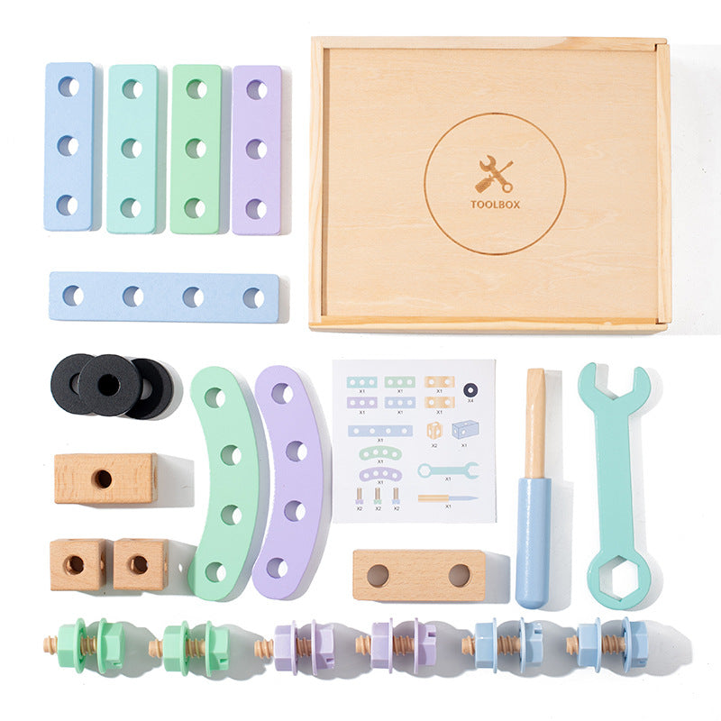 Wooden Nut Assembly Montessori Toys Fine Motor Skills Tool Box