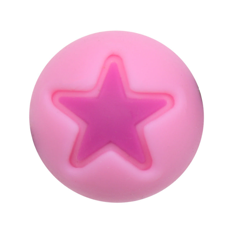 50pcs 15mm Heart Star Silicone Beads Solid Color 20