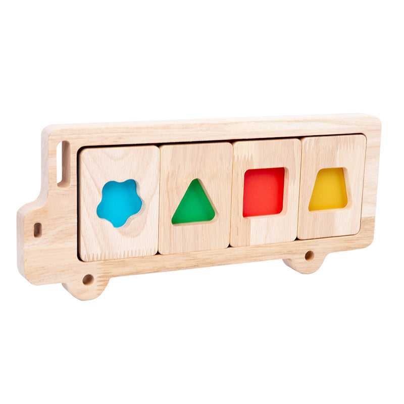 Wooden Geometric Montessori Toys Shape Sorter for Toddlers